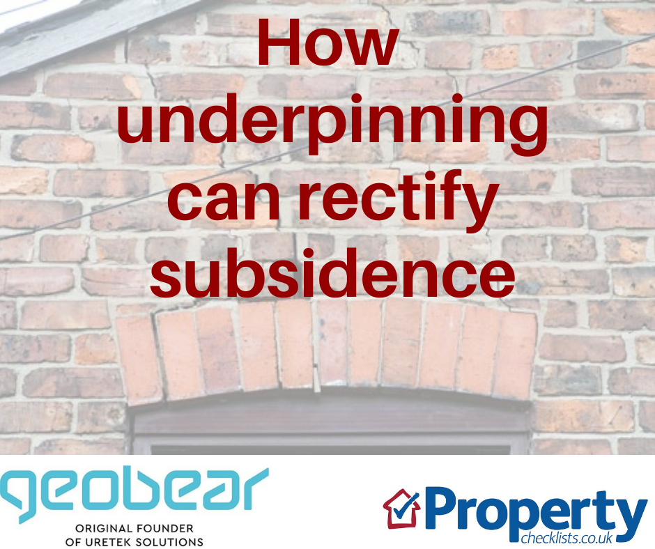 How underpinning can rectify subsidence checklist